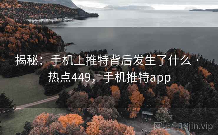 揭秘：手机上推特背后发生了什么 · 热点449，手机推特app